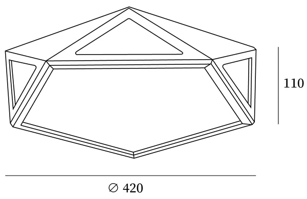 Geometrische houten plafondlamp