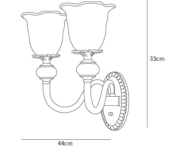 Glazen keramische wandlamp