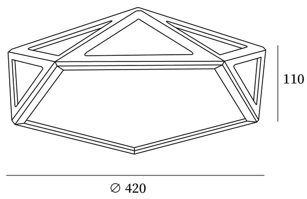 Geometrische houten plafondlamp