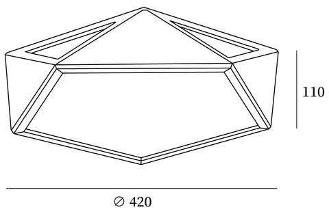 Geometrische houten plafondlamp