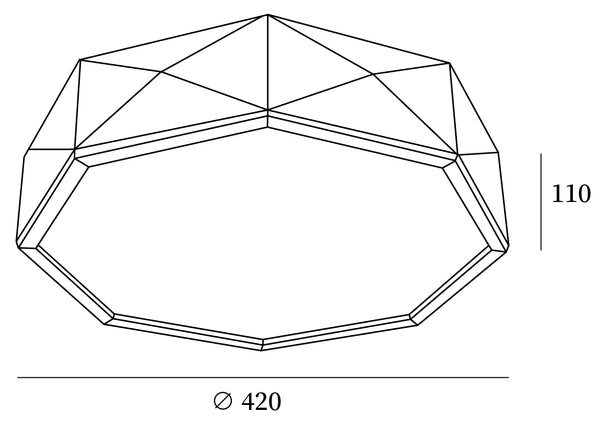 Geometrische houten plafondlamp