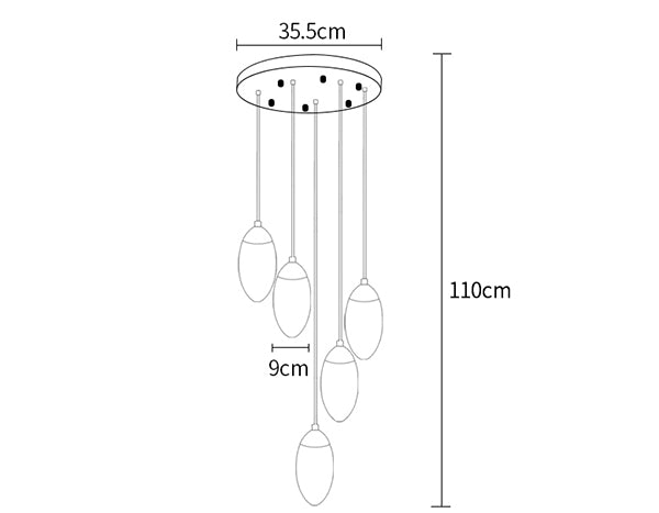 Messing kristallen hanglamp