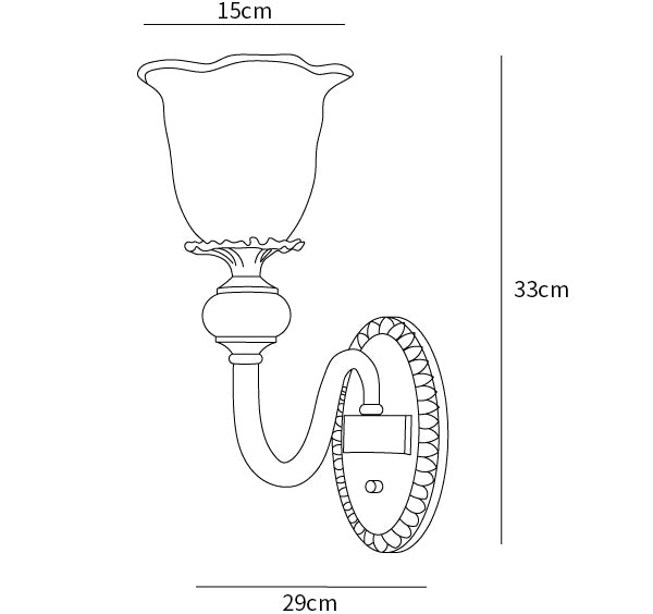 Glazen keramische wandlamp