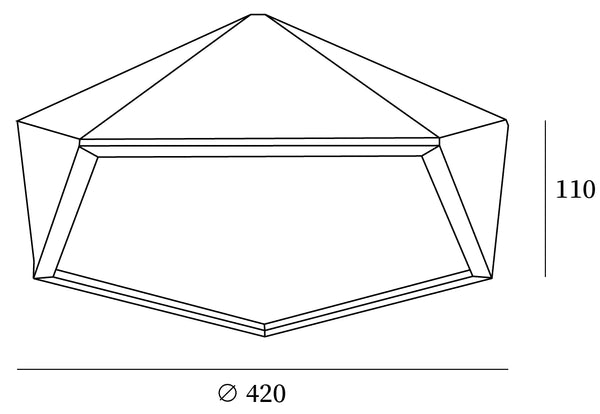 Geometrische houten plafondlamp
